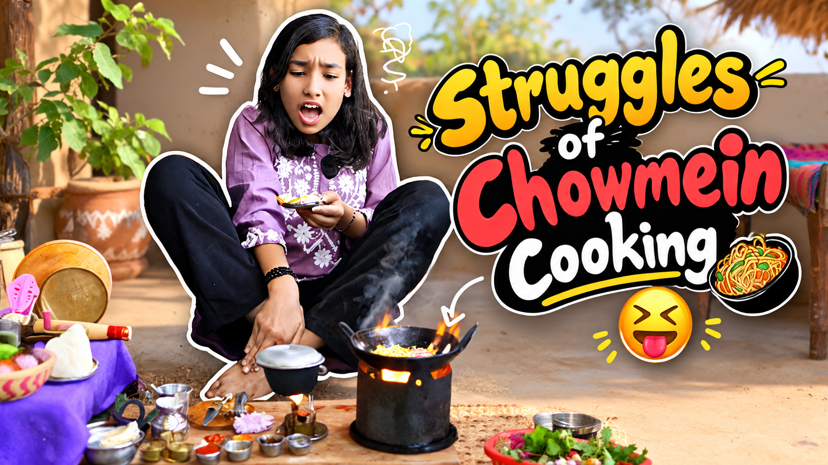 🍜 The Great Chowmein Struggle: Cooking My All-Time Favorite in Mini Kitchen!