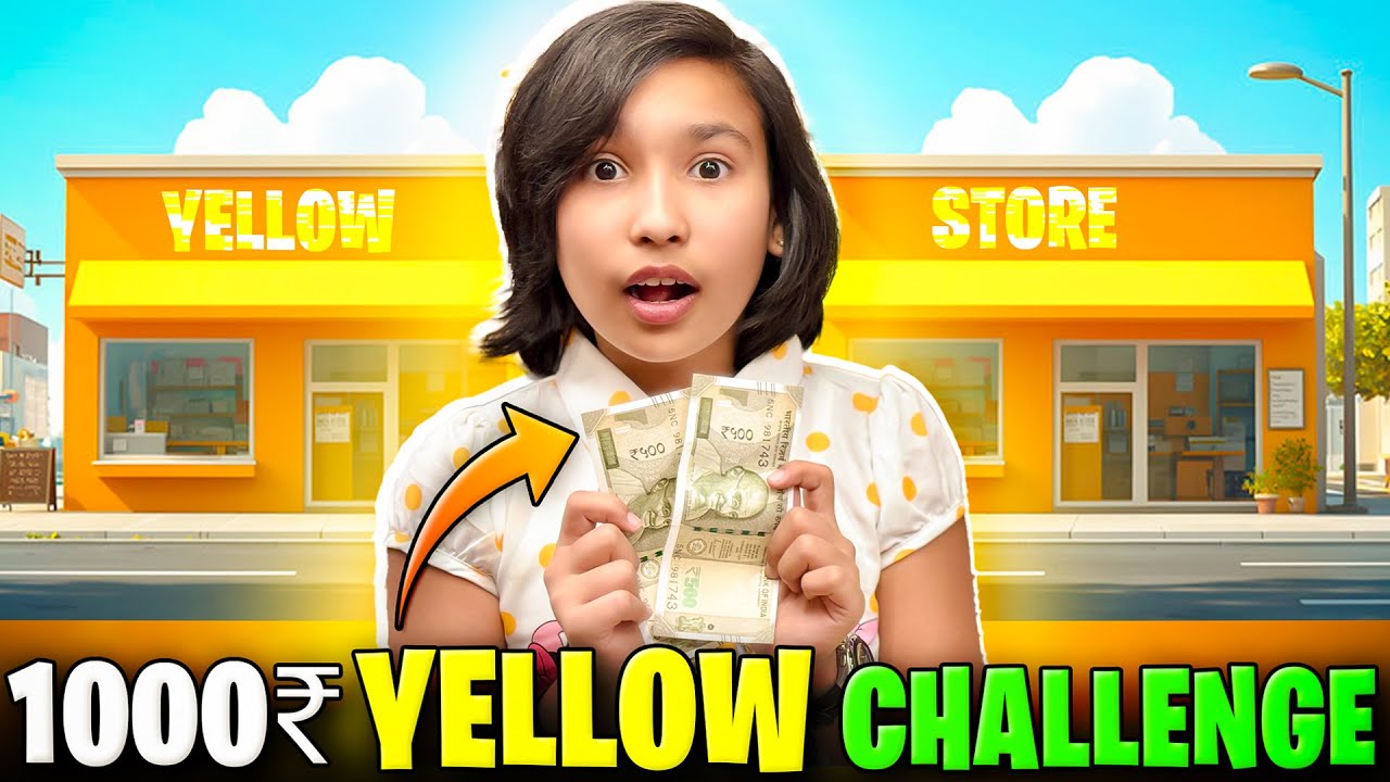 💛 The ₹1000 Yellow Shopping Challenge: Stationery Hauls, Sibling Surprises & Budget Math!